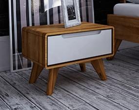 Nachtschrank mit 1 Schubl. BIANCO