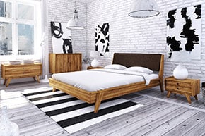 RETRO - Kolekcja mebli do sypialni z drewna litego